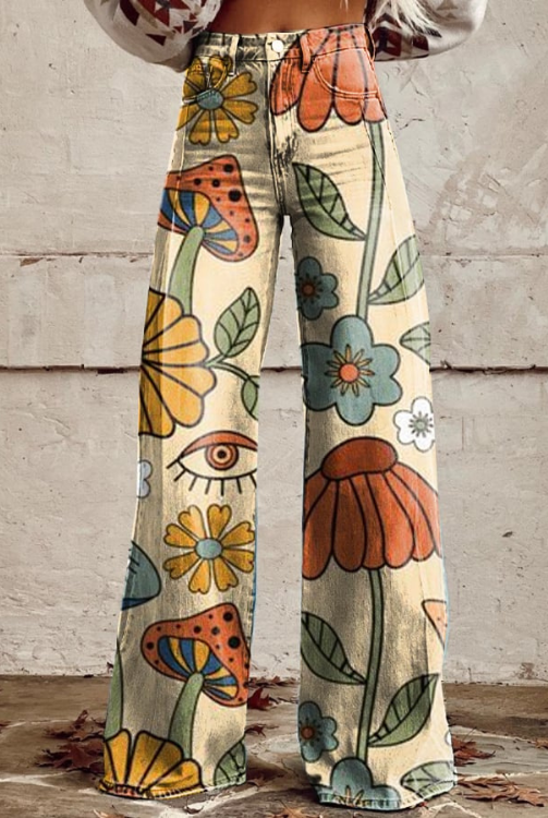 Esther - Boho Vintage Bukser med Afslappet Pasform