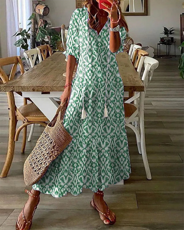 Kirsten - Boho-kjole med mavedækning