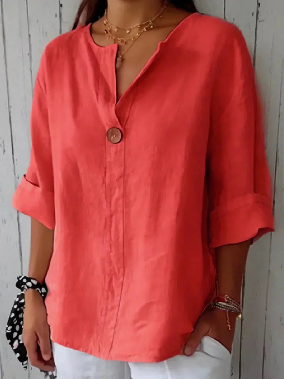Jessa - Afslappet Bluse med V-hals