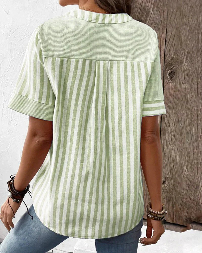 Agnete™ - Blød stribet bluse