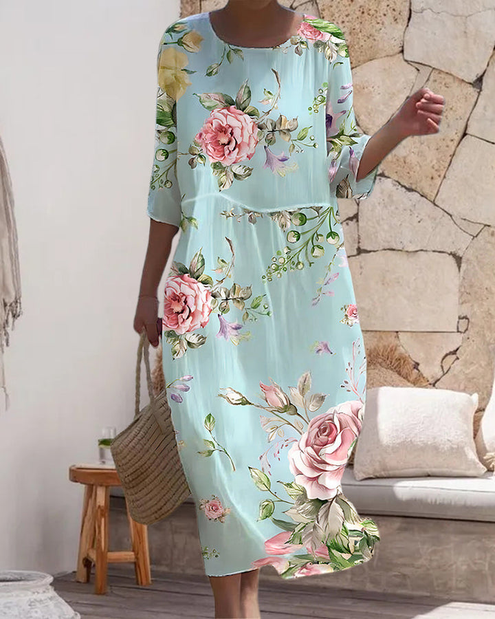 Aase - Stilfuld og elegant blomstret kjole