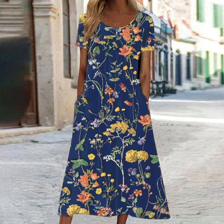 Dorte™ - Boho blomstret kjole med maveskind