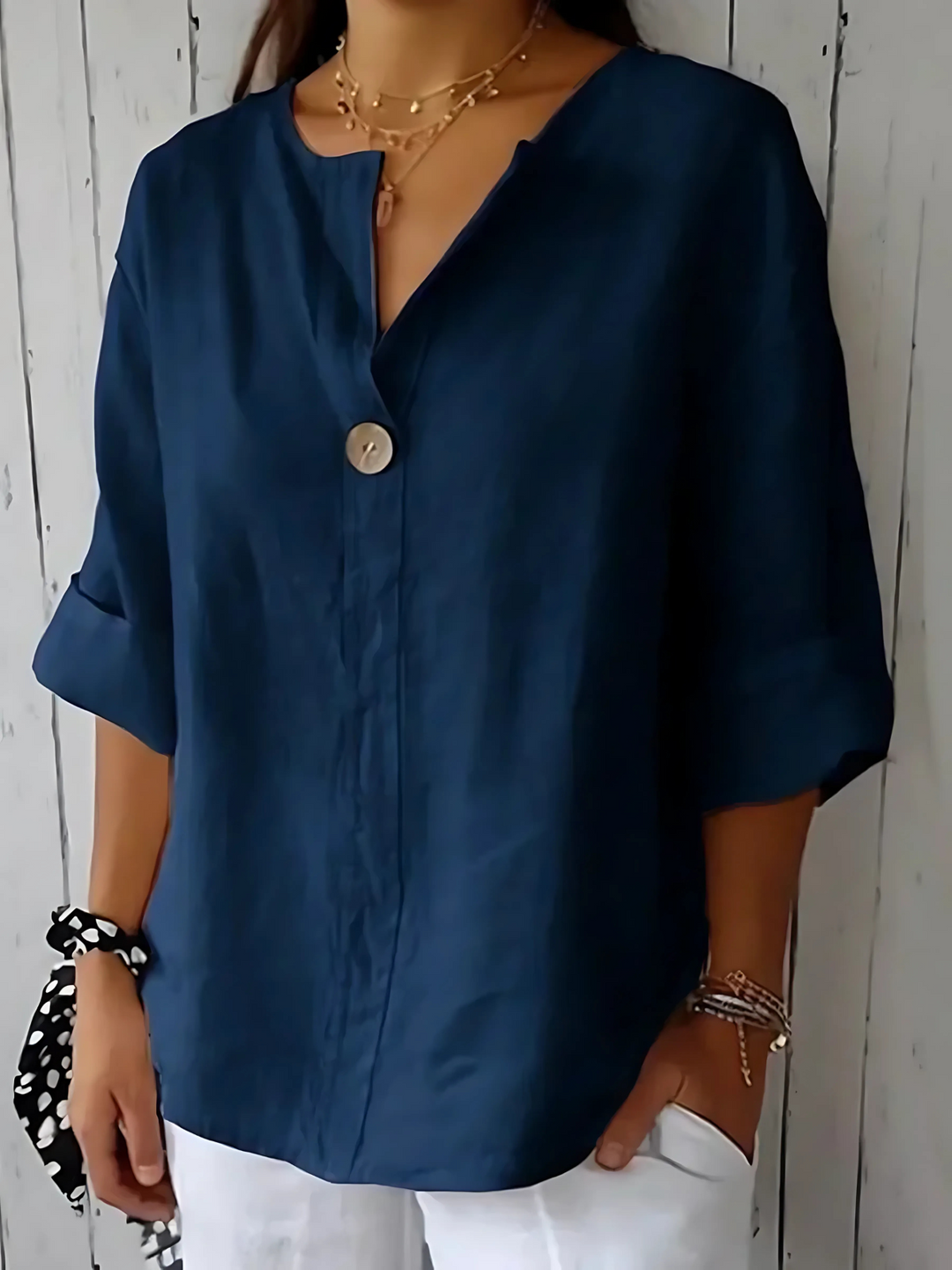 Jessa - Afslappet Bluse med V-hals