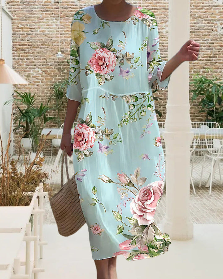 Aase - Stilfuld og elegant blomstret kjole
