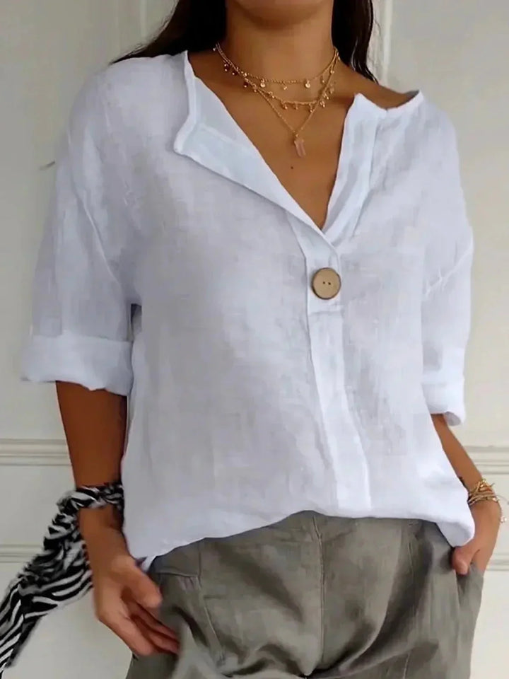 Jessa - Afslappet Bluse med V-hals