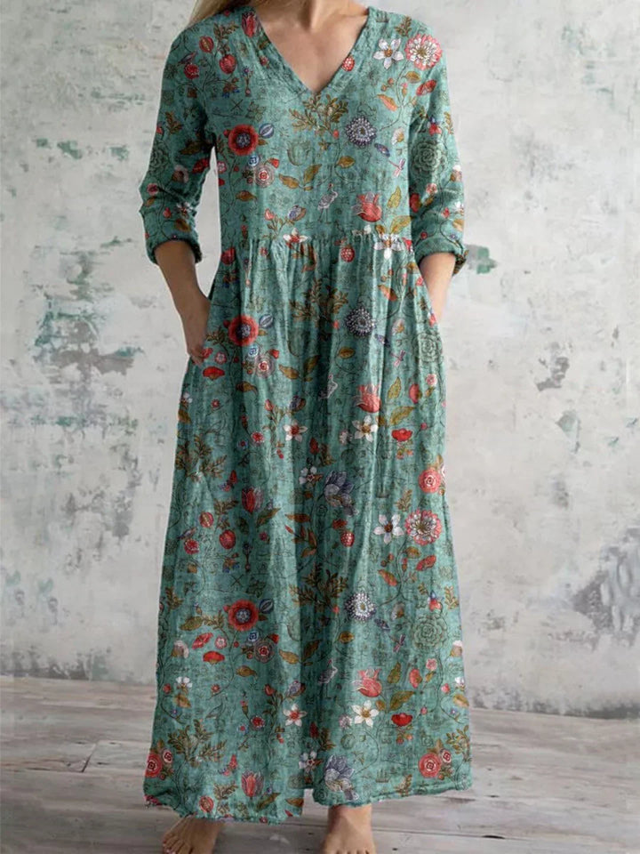 Anna - Klassisk forårsaftenkjole med blomsterprint