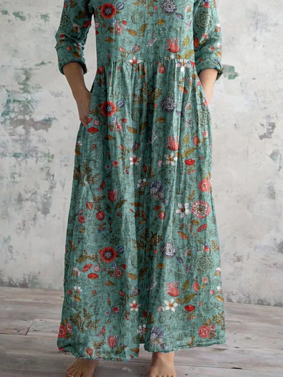 Anna - Klassisk forårsaftenkjole med blomsterprint