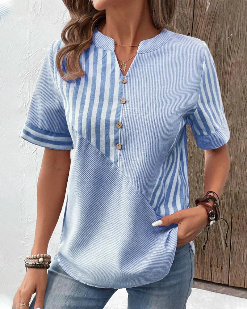 Agnete™ - Blød stribet bluse