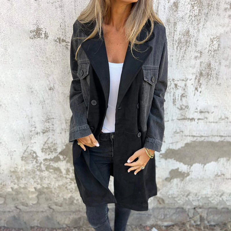 Celestia - Denim Trench Coat til kvinder