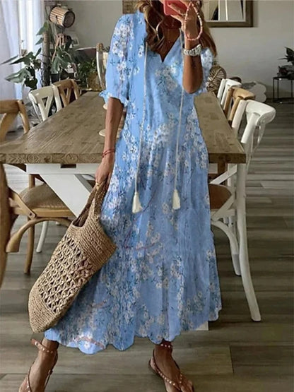 Kirsten - Boho-kjole med mavedækning