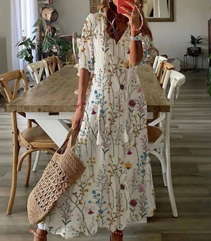 Kirsten - Boho-kjole med mavedækning